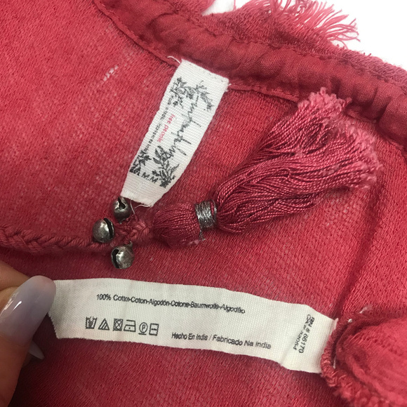 Free People bottom up oversize tassel dress M - Picture 3 of 8